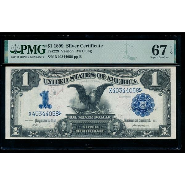1899 $1 Black Eagle Silver Certificate PMG 67EPQ