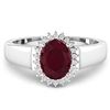 Image 3 : 14KT White Gold 1.5ct Ruby and Diamond Ring