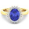 Image 1 : 14KT Yellow Gold 1.09ct Tanzanite and Diamond Ring