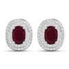 Image 1 : 14KT White Gold 1.7ctw Ruby and Diamond Earrings