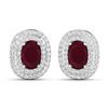Image 2 : 14KT White Gold 1.7ctw Ruby and Diamond Earrings
