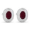 Image 3 : 14KT White Gold 1.7ctw Ruby and Diamond Earrings