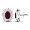 Image 4 : 14KT White Gold 1.7ctw Ruby and Diamond Earrings