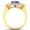 Image 4 : 14KT Yellow Gold 2.97ctw Tanzanite and Diamond Ring