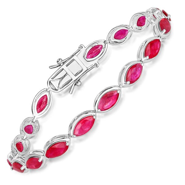 14KT White Gold 9.00ctw Ruby Bracelet