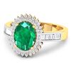 Image 2 : 14KT Yellow Gold 1.53ctw Zambian Emerald and Diamond Ring