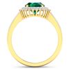 Image 4 : 14KT Yellow Gold 1.53ctw Zambian Emerald and Diamond Ring