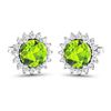 Image 2 : 14KT White Gold 1.72ctw Peridot Topaz and Diamond Earrings