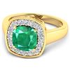 Image 3 : 14KT Yellow Gold 2.07ct Zambian Emerald and Diamond Ring