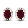 Image 1 : 14KT Yellow Gold 1.7ctw Ruby and Diamond Earrings