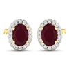 Image 2 : 14KT Yellow Gold 1.7ctw Ruby and Diamond Earrings