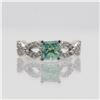 Image 1 : Lab Created Sparkling 2.5 Ct VVS1 Mint Green Moissanite Ring