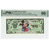 2000 $1 Mickey Millennium Disney Dollar PMG 66EPQ