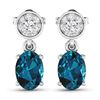 14KT White Gold 1.4ctw London Blue Topaz and Diamond Earrings