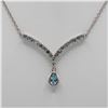 Dazzling 3.20 Ct Blue And White Topaz Necklace