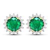 14KT Yellow Gold 1.36ctw Zambian Emerald and Diamond Earrings