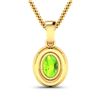 Image 3 : 14KT Yellow Gold 1.05ct Peridot and Diamond Pendant with Chain