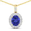 Image 1 : 14KT Yellow Gold 2.5ctw Tanzanite and Diamond Pendant