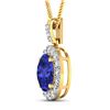 Image 2 : 14KT Yellow Gold 2.5ctw Tanzanite and Diamond Pendant