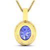 Image 3 : 14KT Yellow Gold 2.5ctw Tanzanite and Diamond Pendant