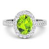 Image 3 : 14KT White Gold 1.6ctw Peridot and Diamond Ring