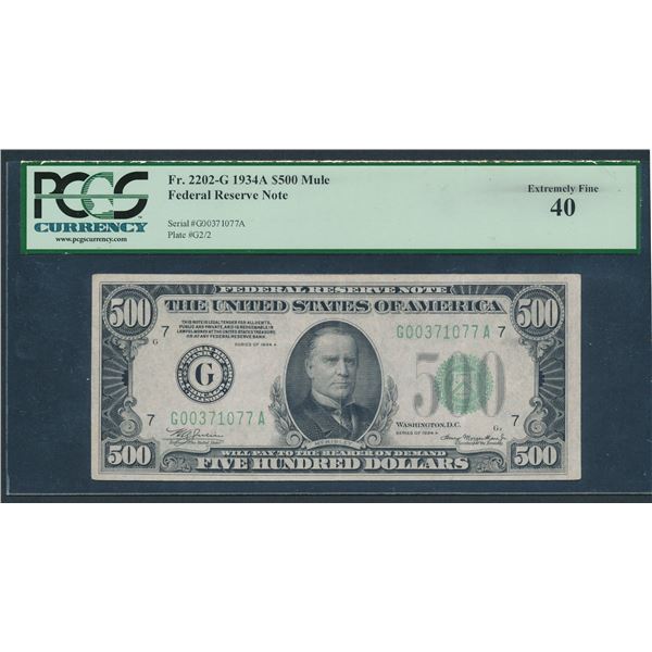 1934A $500 Chicago FRN PCGS 40