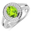 Image 1 : 14KT White Gold 1.05ctw Peridot and Diamond Ring