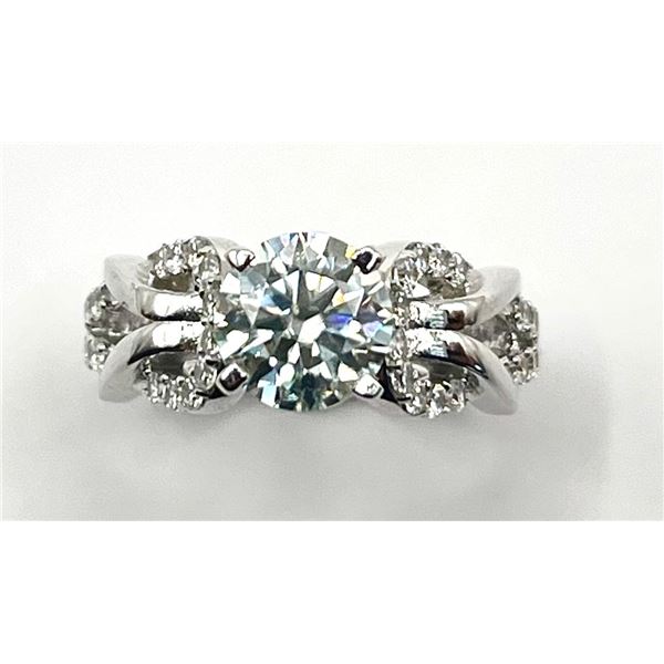 Dazzling 3 Ct 14 Kt White Gold Plated Lab Simulated Diamond Ring