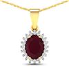 Image 1 : 14KT Yellow Gold 1.5ctw Ruby and Diamond Pendant