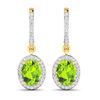 Image 1 : 14KT Yellow Gold 2.1ctw Peridot Topaz and Diamond Earrings
