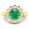 Image 3 : 14KT Yellow Gold 1.8ctw Zambian Emerald and Diamond Ring