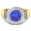 Image 2 : 14KT Yellow Gold 1.99ct Tanzanite and Diamond Ring