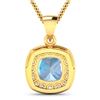 Image 3 : 14KT Yellow Gold 1.70ct Aquamarine and Diamond Pendant with Chain
