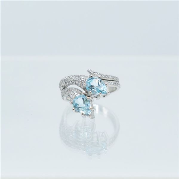 Gorgeous 4.25 Ct Swiss Blue Topaz Ring