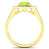 Image 4 : 14KT Yellow Gold 1.05ctw Peridot and Diamond Ring
