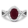 Image 3 : 14KT White Gold 1.5ctw Ruby and Diamond Ring