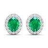 14KT White Gold 2ctw Zambian Emerald and Diamond Earrings