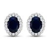 14KT White Gold 1.5ctw Blue Sapphire and Diamond Earrings