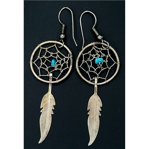 Native American Sterling Turquoise Earrings