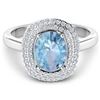 14KT White Gold 1.28ct Aquamarine and Diamond Ring