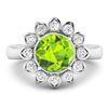 Image 3 : 14KT White Gold 1.85ctw Peridot and Diamond Ring