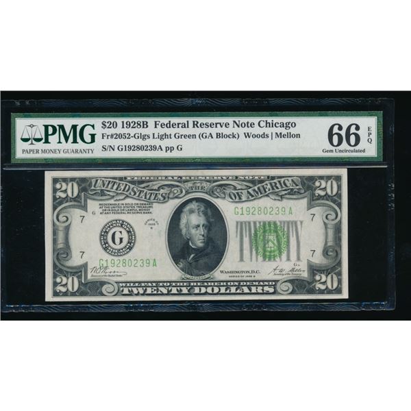 1928B $20 Chicago FRN PMG 66EPQ