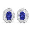 Image 2 : 14KT White Gold 1.24ctw Tanzanite and Diamond Earrings