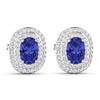 Image 3 : 14KT White Gold 1.24ctw Tanzanite and Diamond Earrings