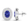 Image 4 : 14KT White Gold 1.24ctw Tanzanite and Diamond Earrings