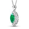 Image 2 : 14KT White Gold 3.14ctw Zambian Emerald and Diamond Pendant