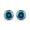Image 1 : 14KT Yellow Gold 0.81ctw Blue Diamonds Earrings