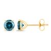 Image 2 : 14KT Yellow Gold 0.81ctw Blue Diamonds Earrings