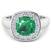Image 2 : 14KT White Gold 2.07ct Zambian Emerald and Diamond Ring