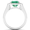 Image 4 : 14KT White Gold 2.07ct Zambian Emerald and Diamond Ring